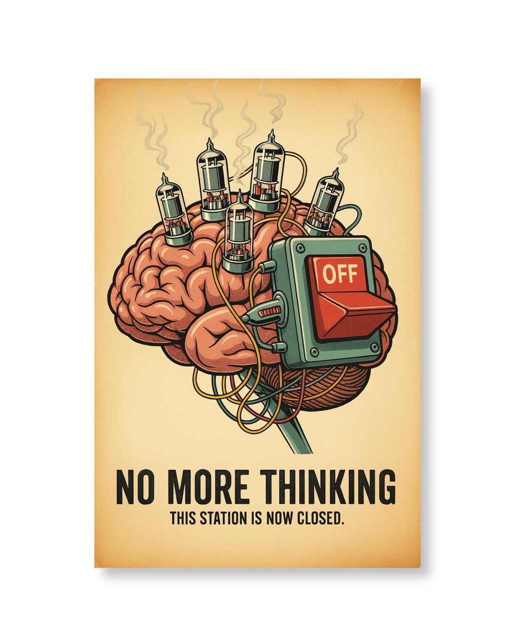 No More Thinking - Poster (6X4 inches)
