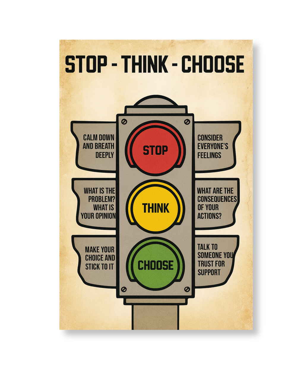 STOP-THINK-CHOOSE - Poster (6X4 inches)