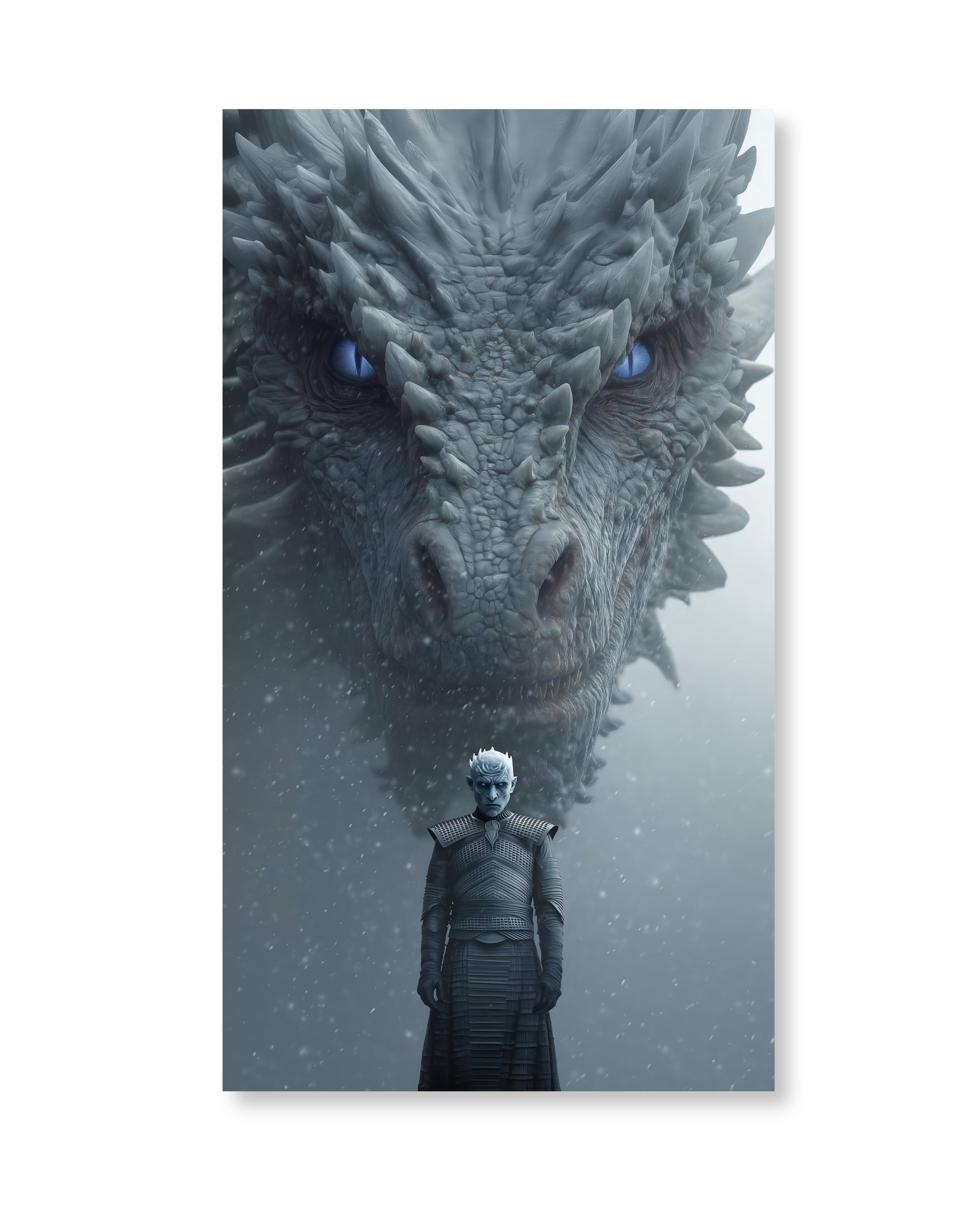GOT (White Walker & Dragon) - Poster (6X4 inches)