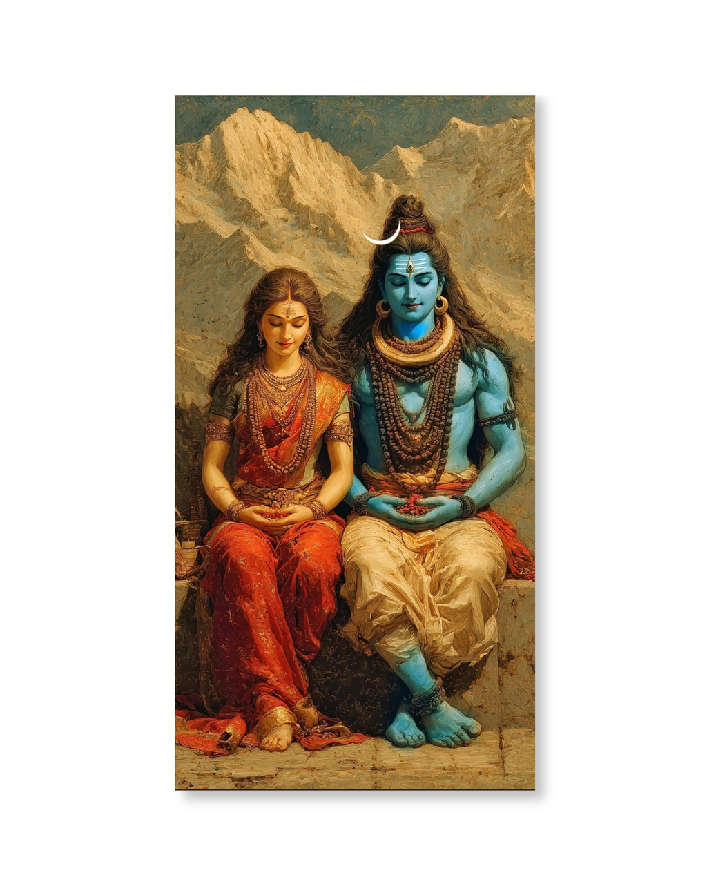 Lord Shiv - Parvati - Poster (6X4 inches)